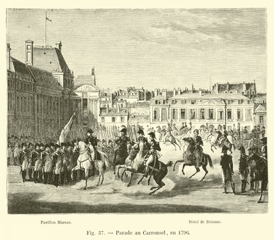 Parade ved karrusellen, i 1796 av French School