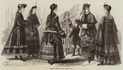 Paris-moter for februar (gravering) av French School