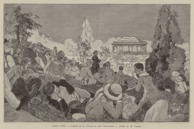Paris sommer, musikktid i Montsouris-parken (gravering) av French School