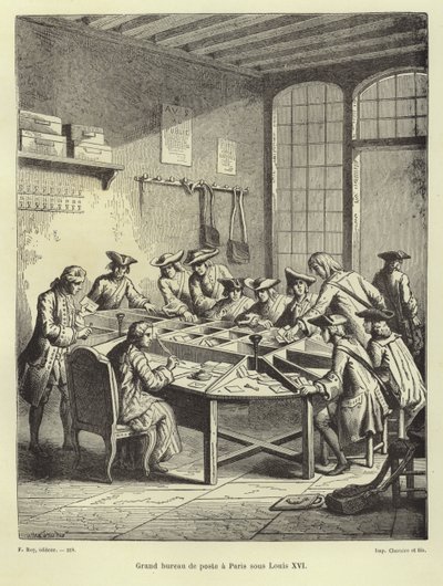 Paris postkontor under Louis XVI av French School