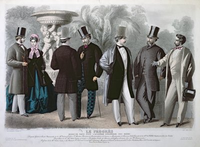 Parisisk moteplate for Le Progres, juni 1864 (fargegravering) av French School