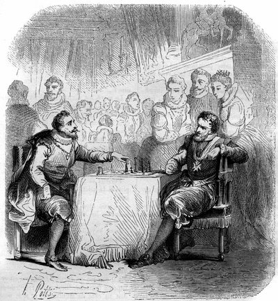 Part of chess between Henry IV of France (1553-1610) and the Duke of Vendome. av French School