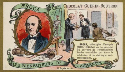 Paul Broca , fransk lege, anatom og antropolog (chromolitho) av French School