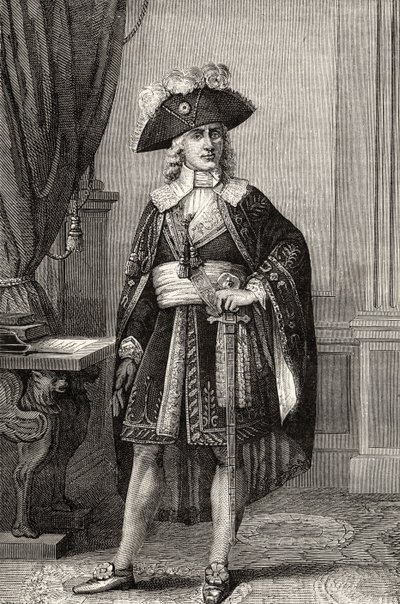 Paul Francois Jean Nicolas Comte de Barras (1755-1829), fra "History of the French Revolution" av Louis Blanc av French School