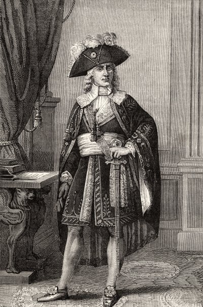 Paul Francois Nicolas, Vicomte de Barras, fra 'Histoire de la Revolution Francaise' av Louis Blanc (1811-82) av French School