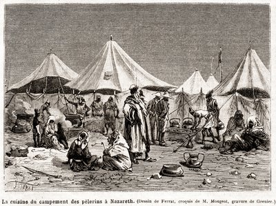 Penitens pilegrimsreise til de hellige steder fra 25. april til 8. juni 1882 (gravering) av French School