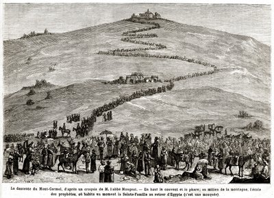 Penitens pilegrimsreise til de hellige steder fra 25. april til 8. juni 1882 (gravering) av French School