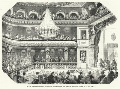 Ytelse gitt til fordel for fattige arbeidere i Trianon, Versailles av French School