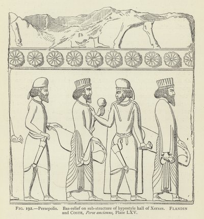 Persepolis, Bas-relieff på understrukturen til hypostilhallen til Xerxes av French School