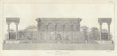 Persepolis, Hypostyle Hall of Xerxes, geometrisk høyde, restaurert av Ch Chipiez av French School