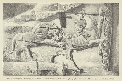 Persepolis, Hypostyle hall av Xerxes, Kamp av løve med okse av French School