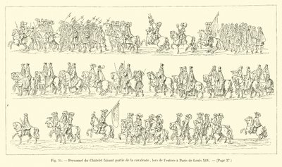 Chatelet-ansatte som utgjorde en del av kavalkaden, da Louis XIV entret Paris av French School