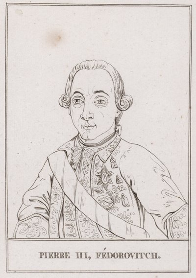 Peter III, tsar av Russland (gravering) av French School