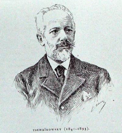 Petr Ilitch Tchaikovski (1840-93), illustrasjon fra 