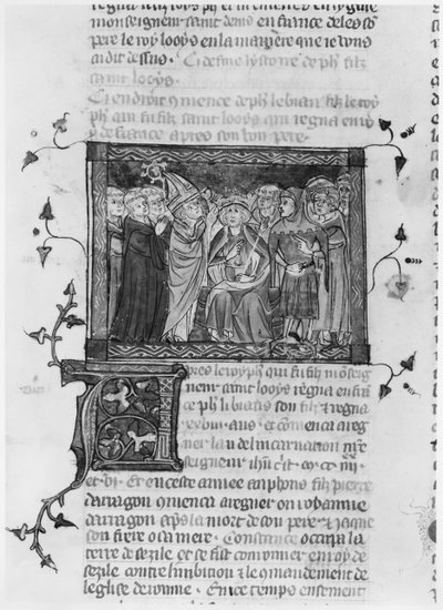Philip IV, illustrasjon fra Grandes Chroniques de France, 1375-79 av French School
