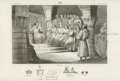 Filip V av Frankrike og generalstatene avviser kravet om tronen til Joan II av Navarra, c1317 av French School