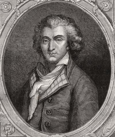 Philippe Francois Nazaire Fabre D'Eglantine, fra 'Histoire de la Revolution Francaise' av Louis Blanc (1811-82) (gravering) av French School