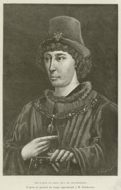 Philippe Le Bon, hertug av Burgund (gravering) av French School