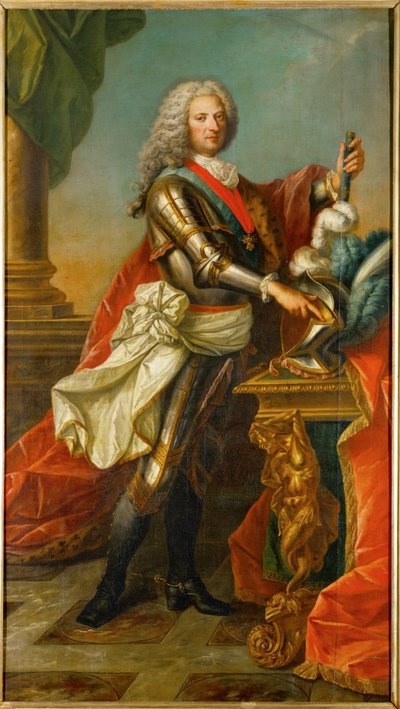Philippe d#39;Orleans, regent under Ludvig XVs mindreårige alder, oldebarn av Ludvig XIV … (olje på lerret) av French School