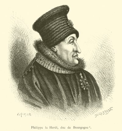 Filip den dristige, hertugen av Burgund (gravering) av French School