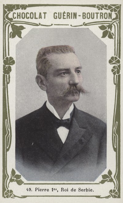 Peter den første, konge av Serbia (farget bilde) av French School