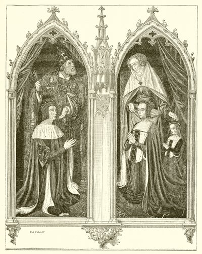Pierre de Bourbon og Anne de Beaujeu, hans kone av French School