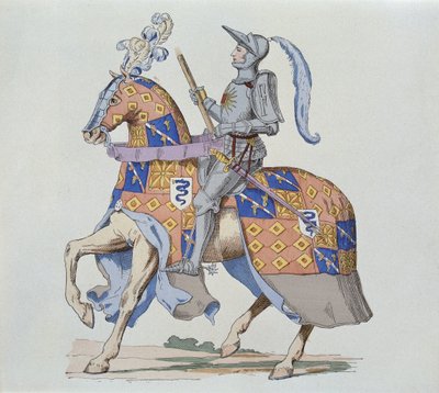 Pierre de Rohan, Sire de Gie, til hest i 1475, gravert av Gautier av French School