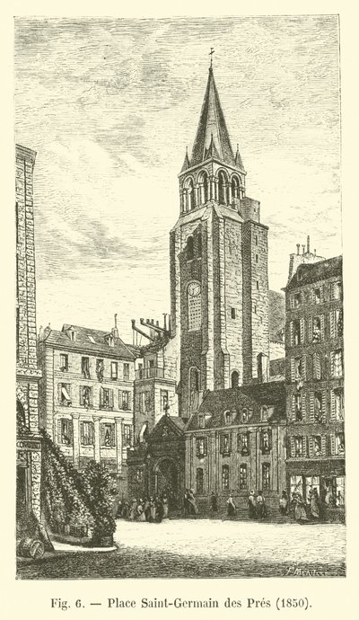 Place Saint-Germain des Pres, 1850 av French School