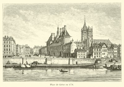 Place de Greve i 1778 av French School
