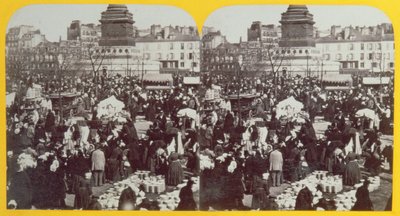 Place de la Bastille, skinkemessen, Paris, stereoskopisk utsikt, ca. 1860 av French School