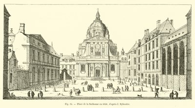 Place de la Sorbonne i 1650, etter I Sylvestre av French School