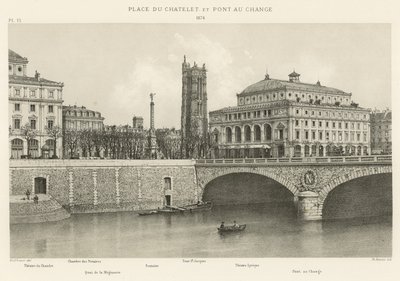 Place du Chatelet og Pont au Change, 1876 av French School