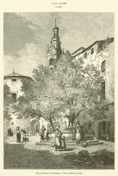 Market Square, i San-Remo (gravering) av French School