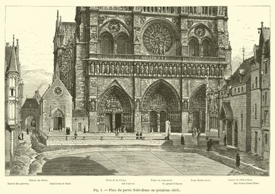 Place du parvis Notre-Dame på det femtende århundre av French School