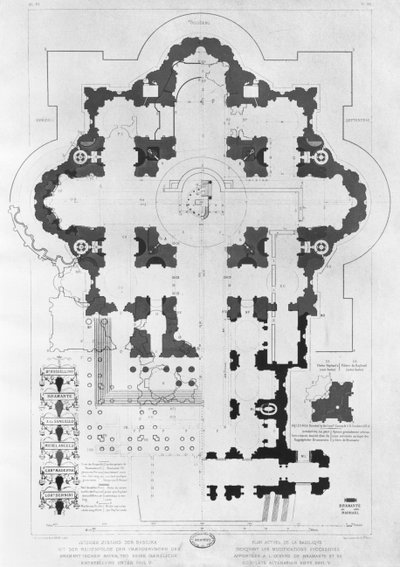 Plan over St. Petersbasilikaen av French School