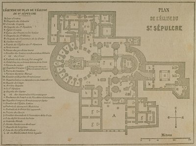 Plan for Den hellige gravs kirke, Jerusalem av French School