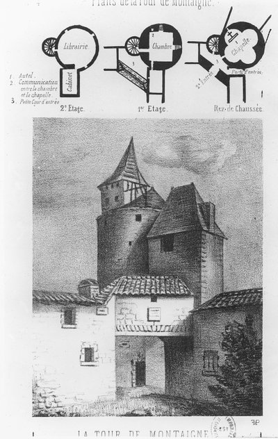 Plan of the Tour de Montaigne, at Saint-Michel-de-Montaigne (litho) av French School