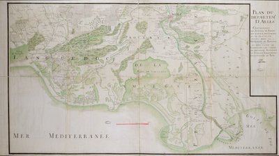 Plan for avdelingene i Arles, 1789 av French School