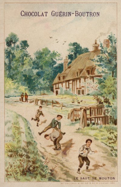 Spille leapfrog (chromolitho) av French School