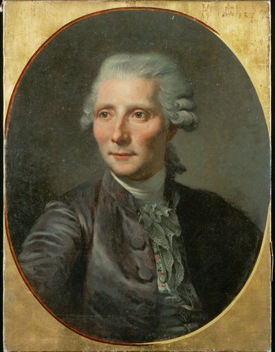 Poet Pierre Augustin Caron de Beaumarchais Portrett etter Greuze … (maleri på lerret) av French School