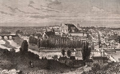 Poitiers - gravering i "La France illustrée: geografi, historie, statistisk administrasjon" av V.A. Malt-Brown. 1884 av French School