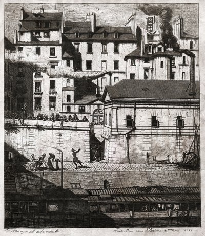 Politiet i Paris. (gravering, ca. 1860) av French School