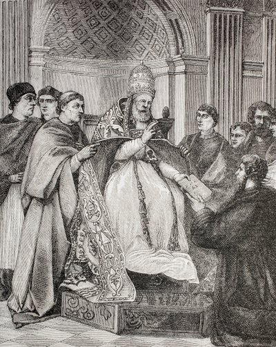 Pave Gregor IX overlater dekretene til en talsmann for konsistoriet, fra 