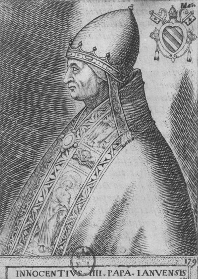 Pave Innocent III (gravering) av French School