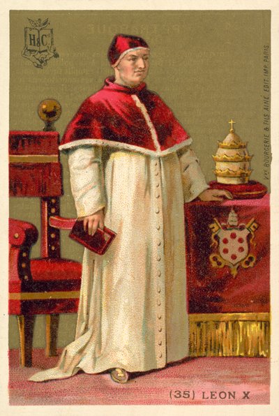 Pave Leo X (chromolitho) av French School