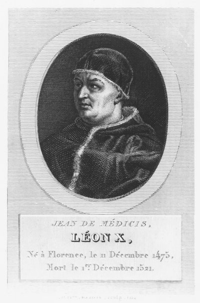 Pave Leo X, Giovanni di Lorenzo de Medici (gravering) av French School