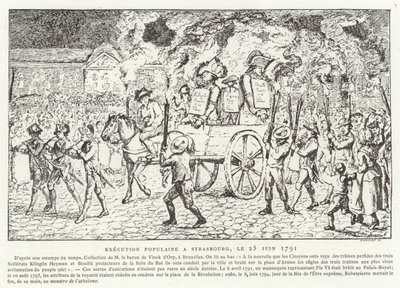 Populær henrettelse i Strasbourg, 25. juni 1791 av French School