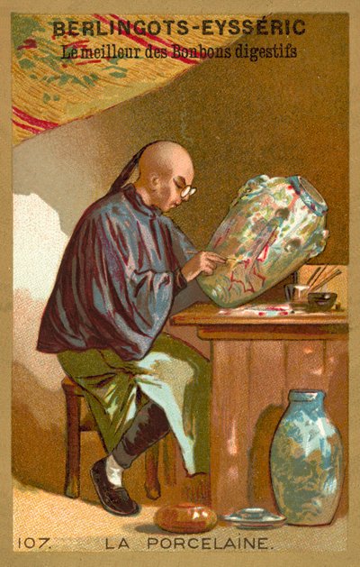 Porselen (chromolitho) av French School