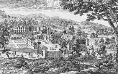 Port-Royal-des-Champs Abbey, gravering, Frankrike av French School