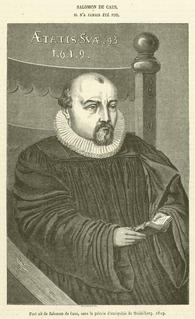 Portrett av Salomon de Caus, i Heidelberg Antiquities Gallery av French School